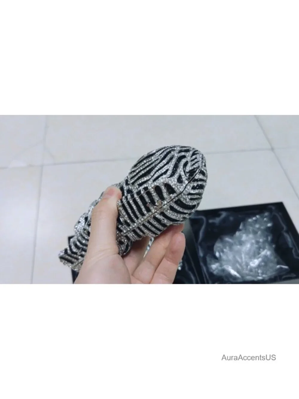 Tiger Rhinestone Clutch Purse Evening Bag Sparkly Bridal Wedding Crystal Clutch